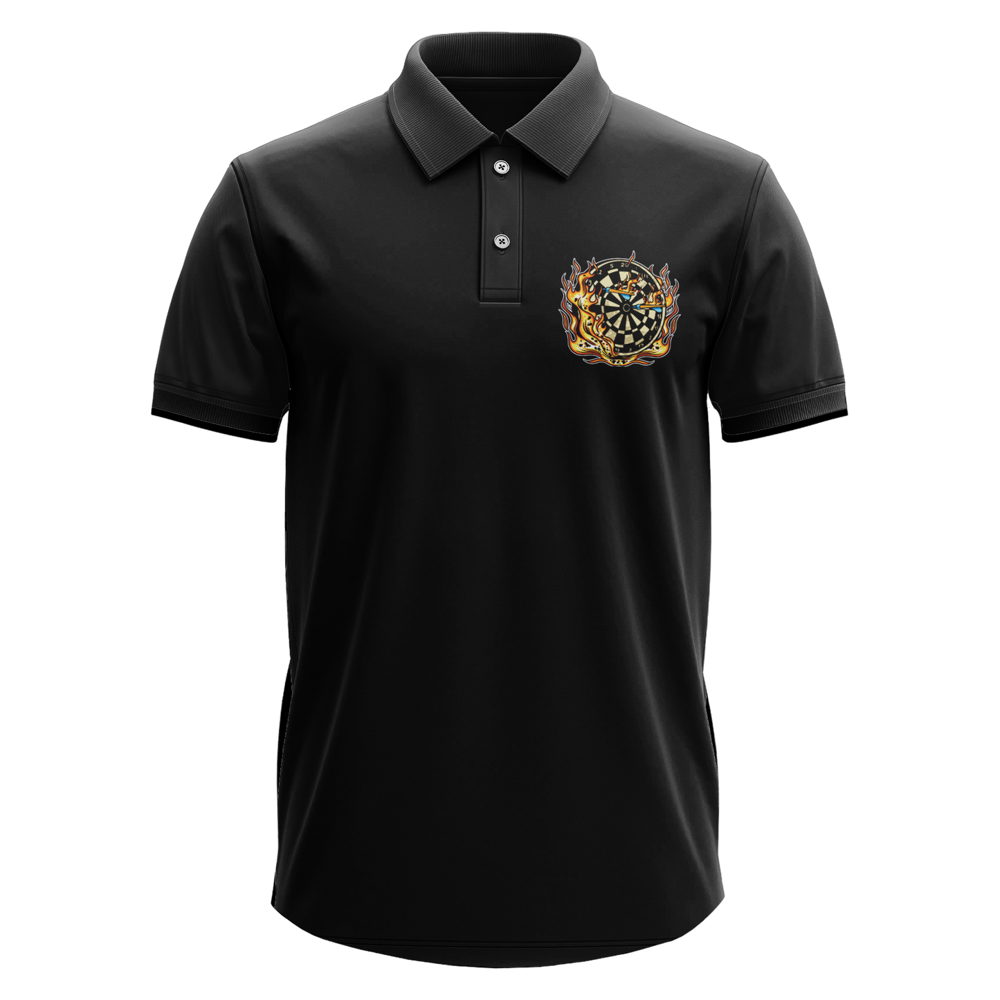 Drifit Polo Shirt: Flaming Darts (Front Only)