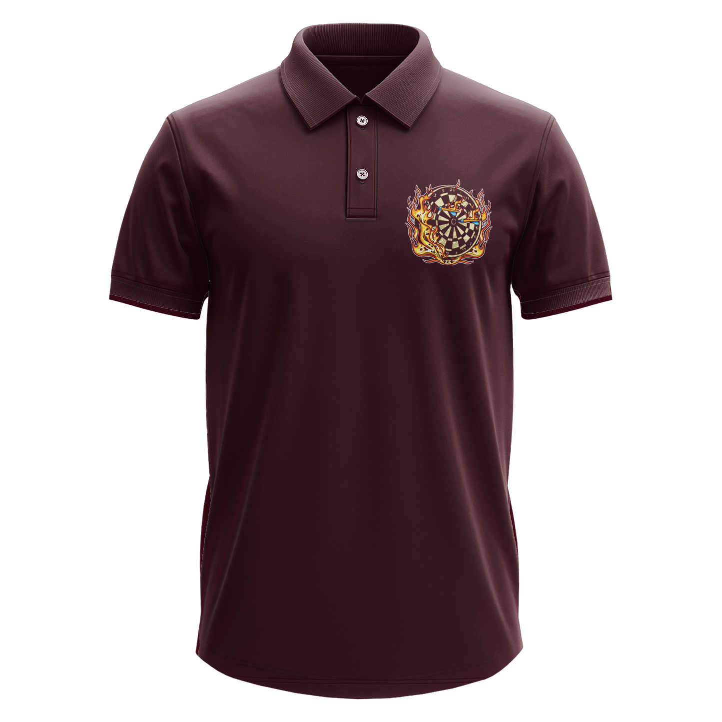 Drifit Polo Shirt: Flaming Darts (Front Only)