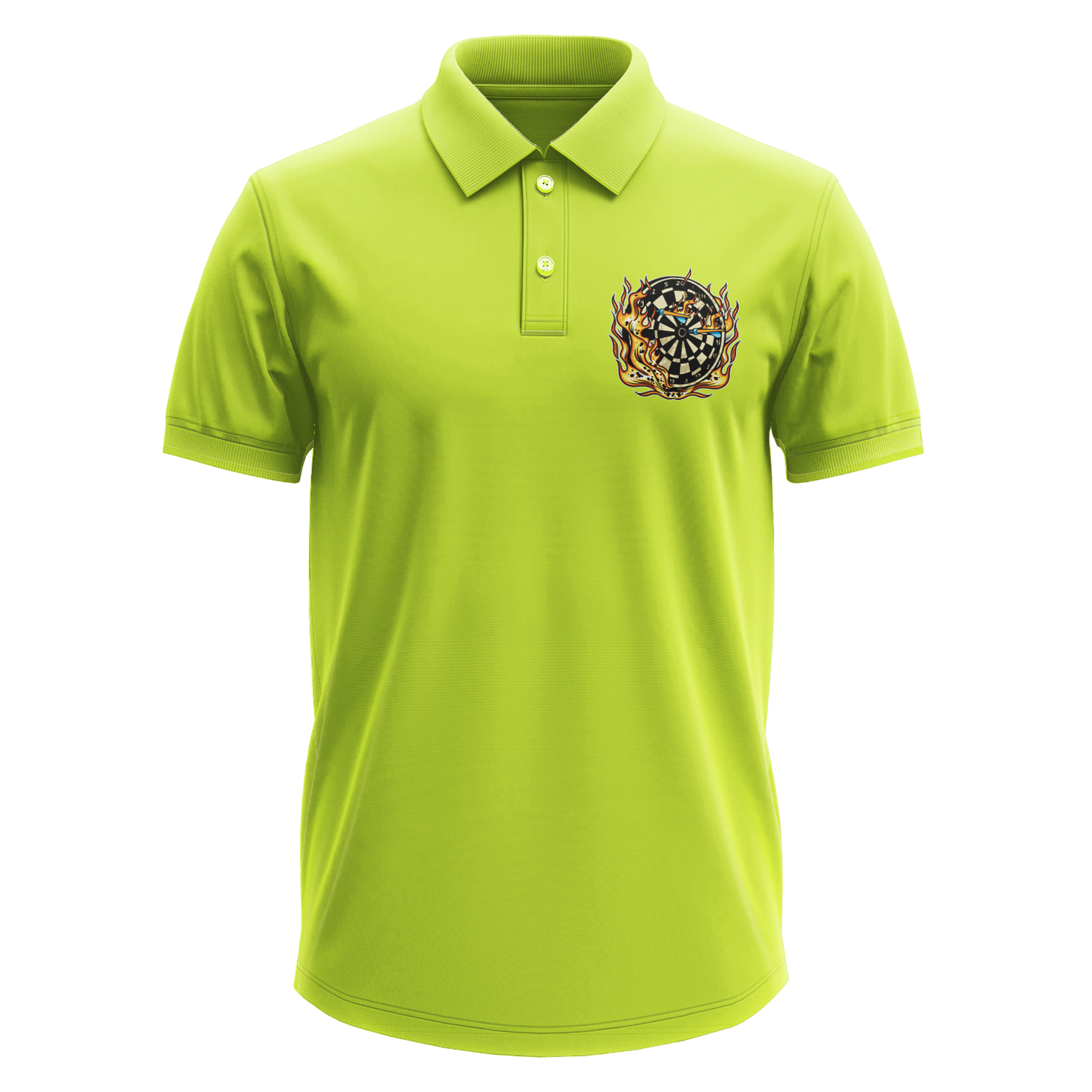 Drifit Polo Shirt: Flaming Darts (Front Only)