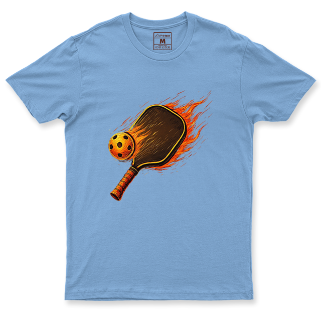 Drifit Shirt: Flaming Pickleball Racket