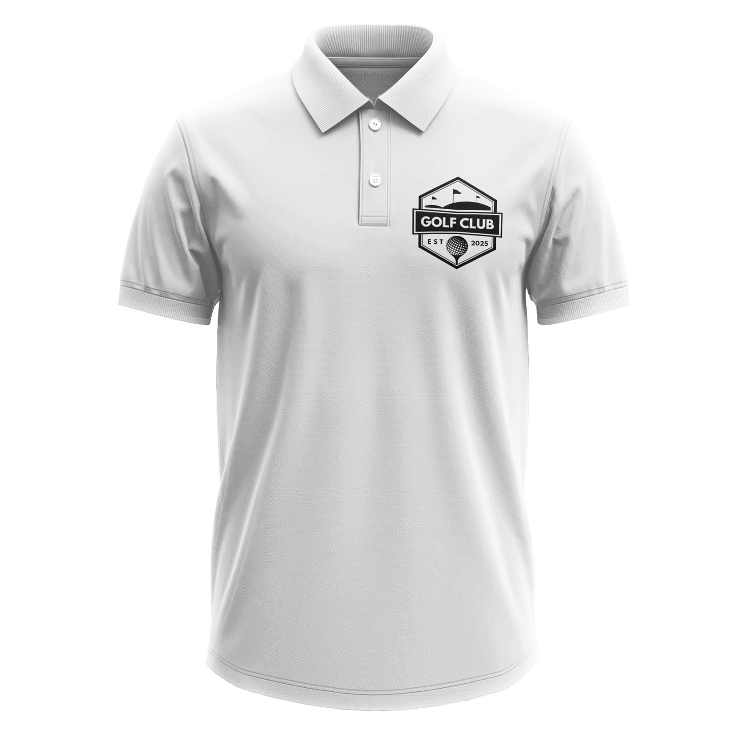 Drifit Polo Shirt: Golf Club Est. 2025 Classic Shield pocket