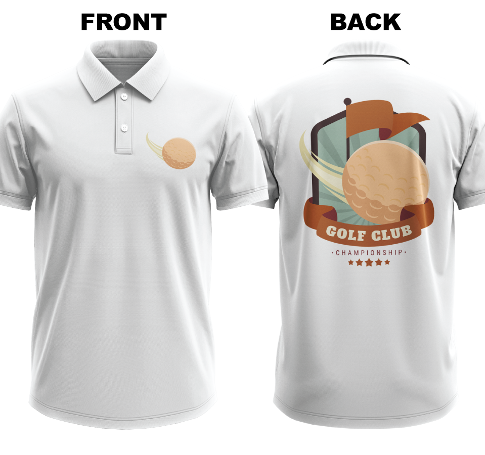 Drifit Polo Shirt: Golf club (Front & Back)
