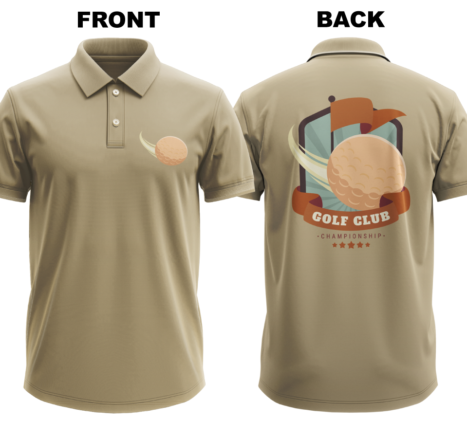 Drifit Polo Shirt: Golf club (Front & Back)