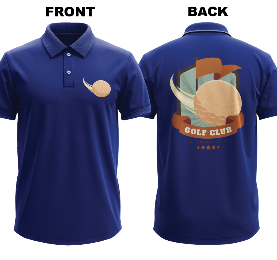 Drifit Polo Shirt: Golf club (Front & Back)