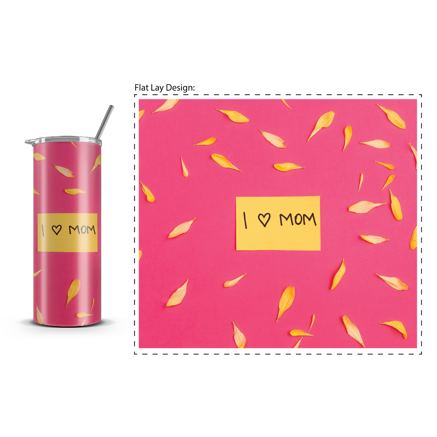 20oz. Slim Tumbler: Heart Mom
