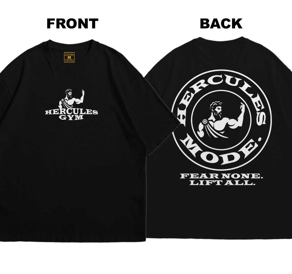 Premium Oversized Cotton Shirt: Hercules Gym (Front and Back)