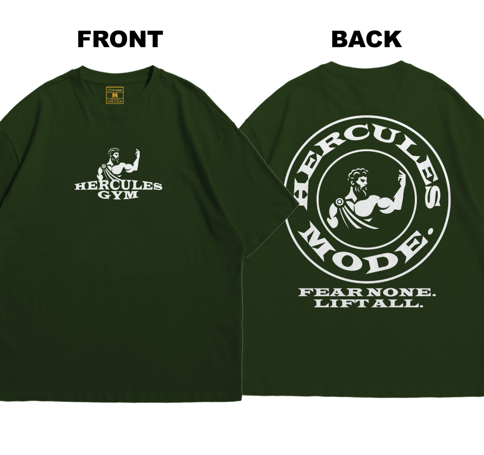 Premium Oversized Cotton Shirt: Hercules Gym (Front and Back)