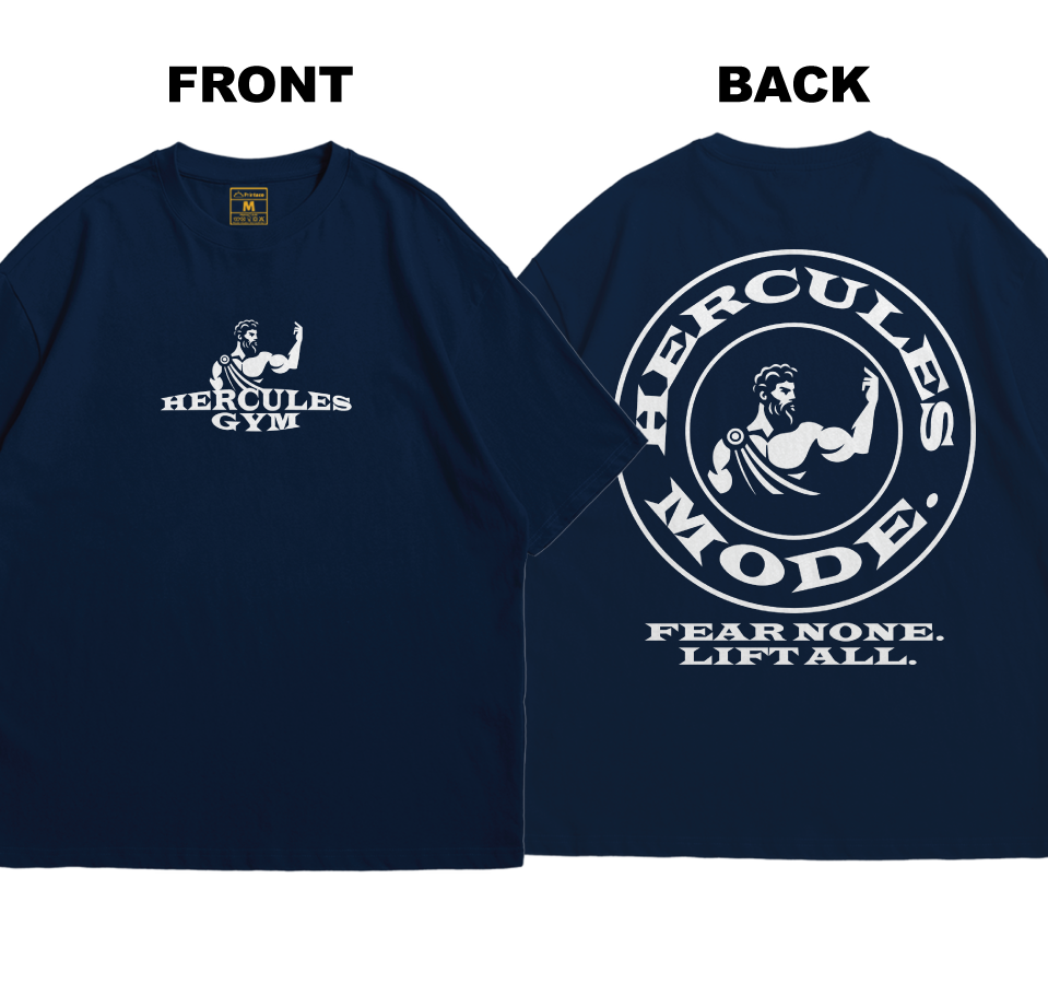 Premium Oversized Cotton Shirt: Hercules Gym (Front and Back)