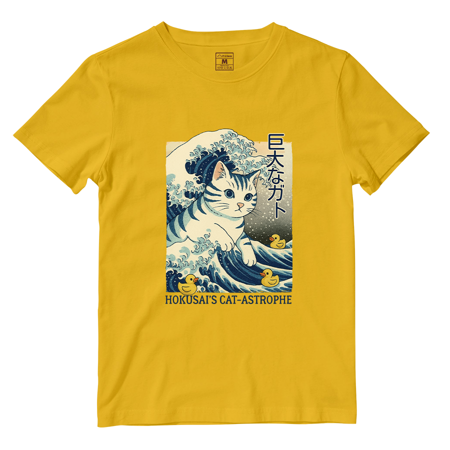 Cotton Shirt: Hokusai Cat