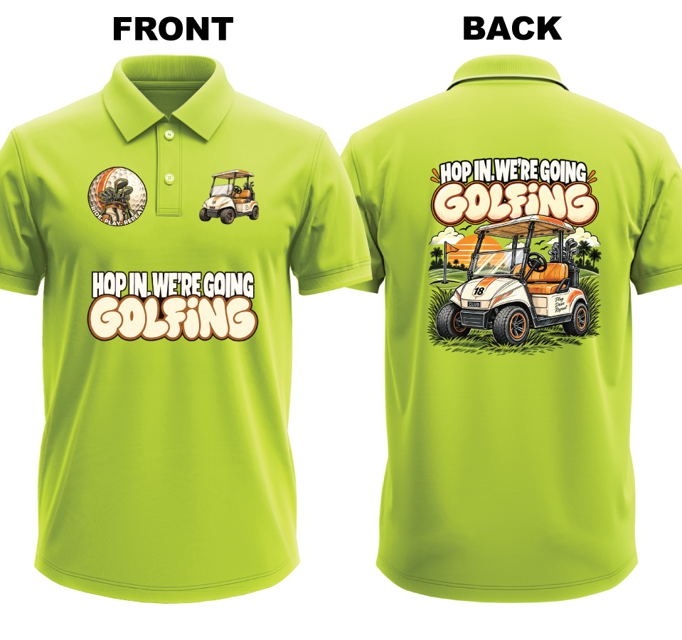 Drifit Polo Shirt: Hop In (Front & Back)