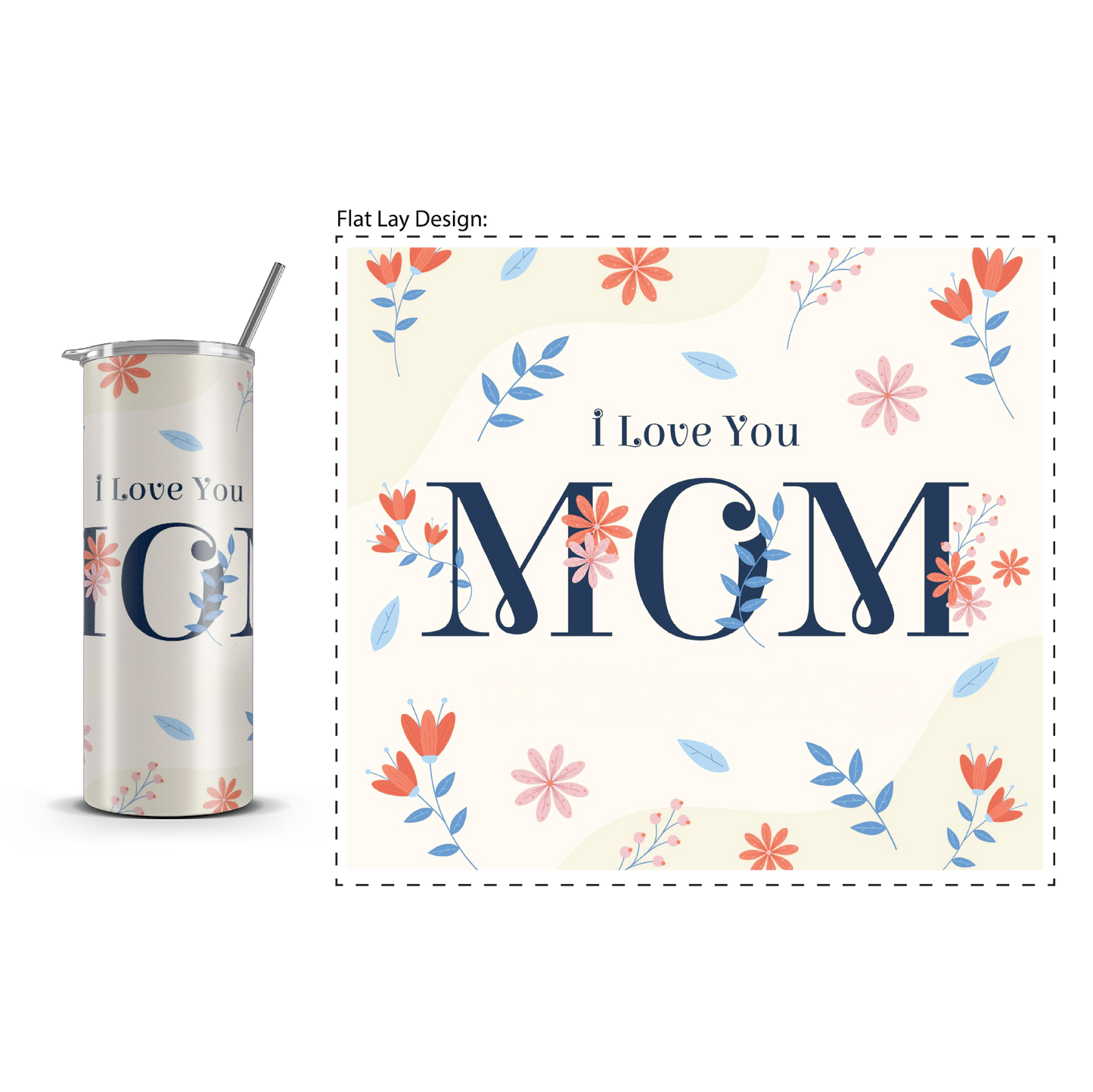 20oz. Slim Tumbler: ILY Mom