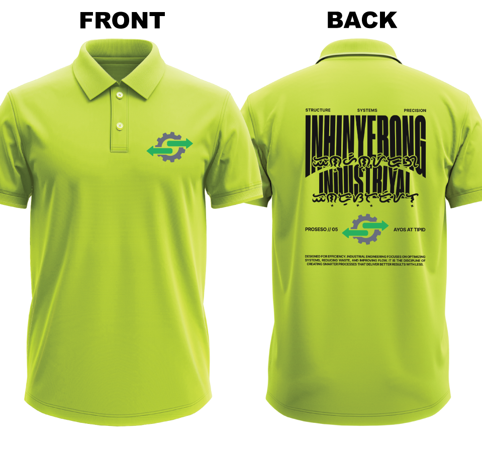 Drifit Polo Shirt: Inhinyerong Industriyal (Front & Back)