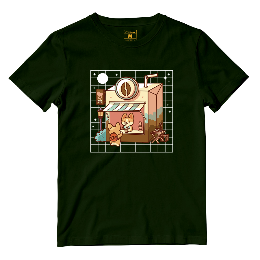 Cotton Shirt: Kawaii Coffee Shop