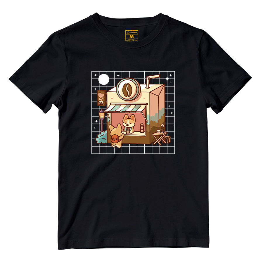 Cotton Shirt: Kawaii Coffee Shop