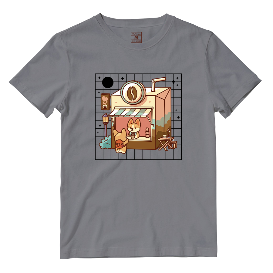 Cotton Shirt: Kawaii Coffee Shop