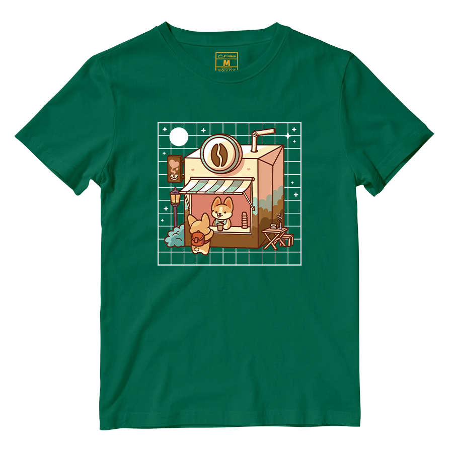 Cotton Shirt: Kawaii Coffee Shop