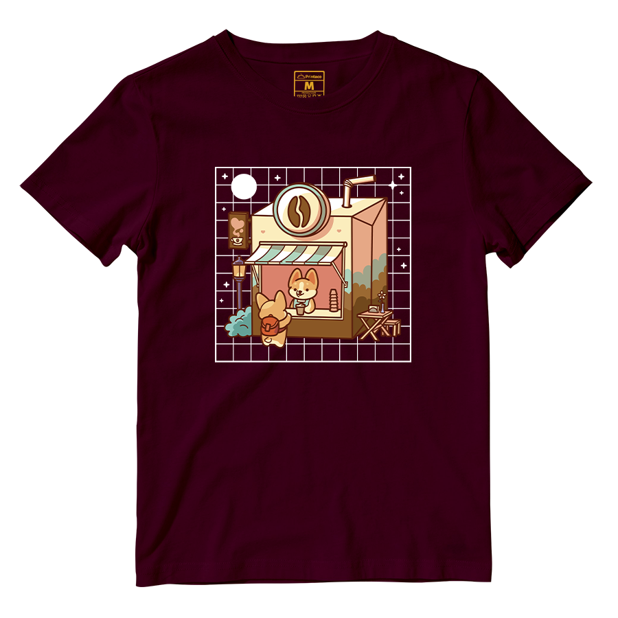 Cotton Shirt: Kawaii Coffee Shop