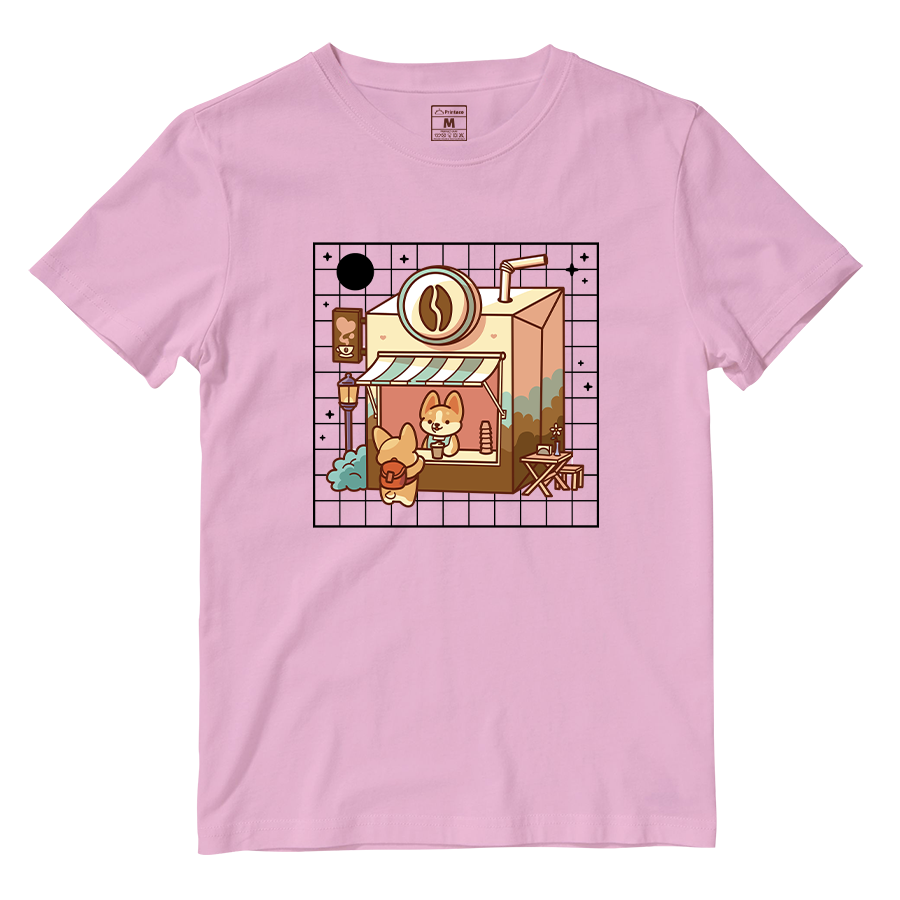 Cotton Shirt: Kawaii Coffee Shop