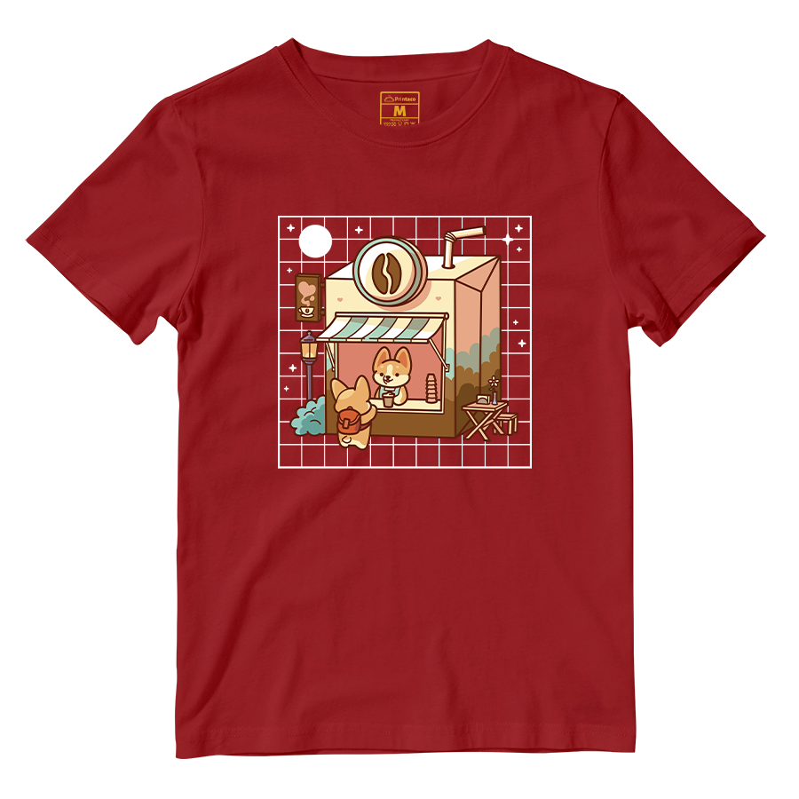 Cotton Shirt: Kawaii Coffee Shop
