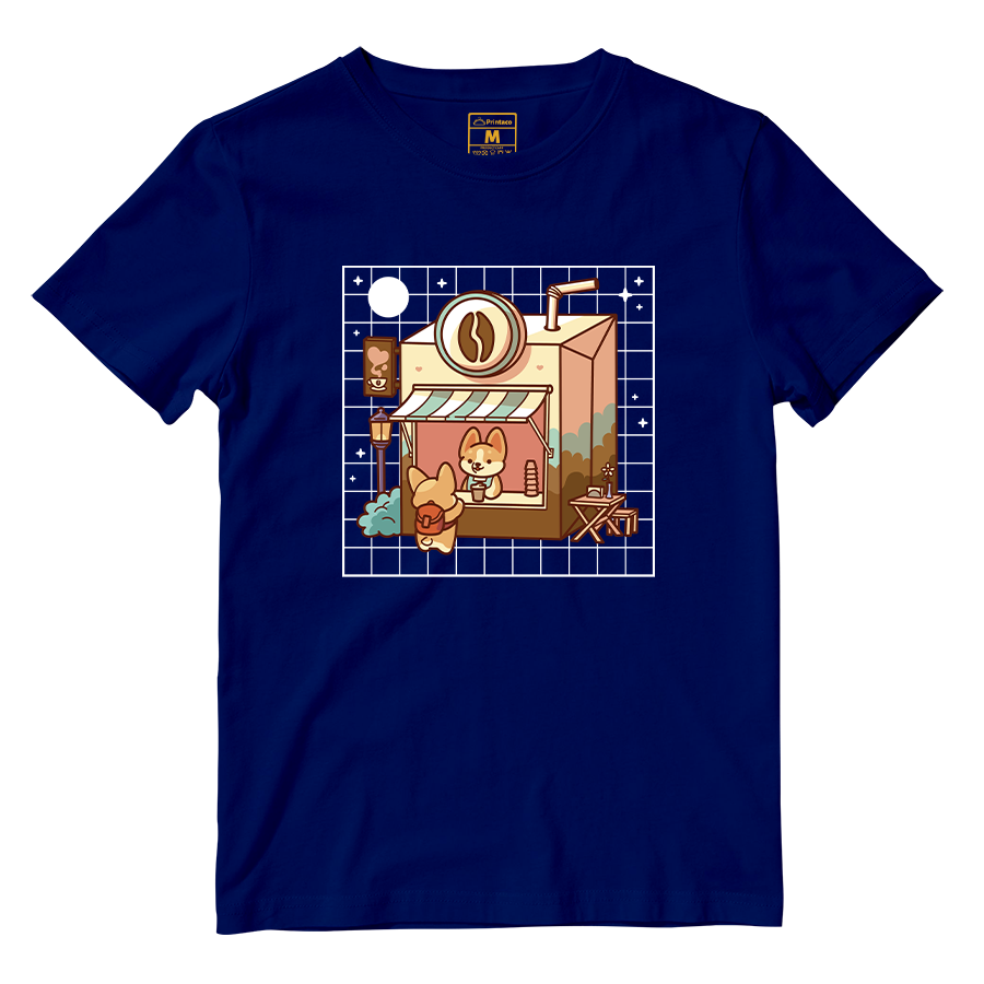 Cotton Shirt: Kawaii Coffee Shop