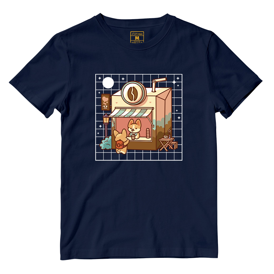Cotton Shirt: Kawaii Coffee Shop