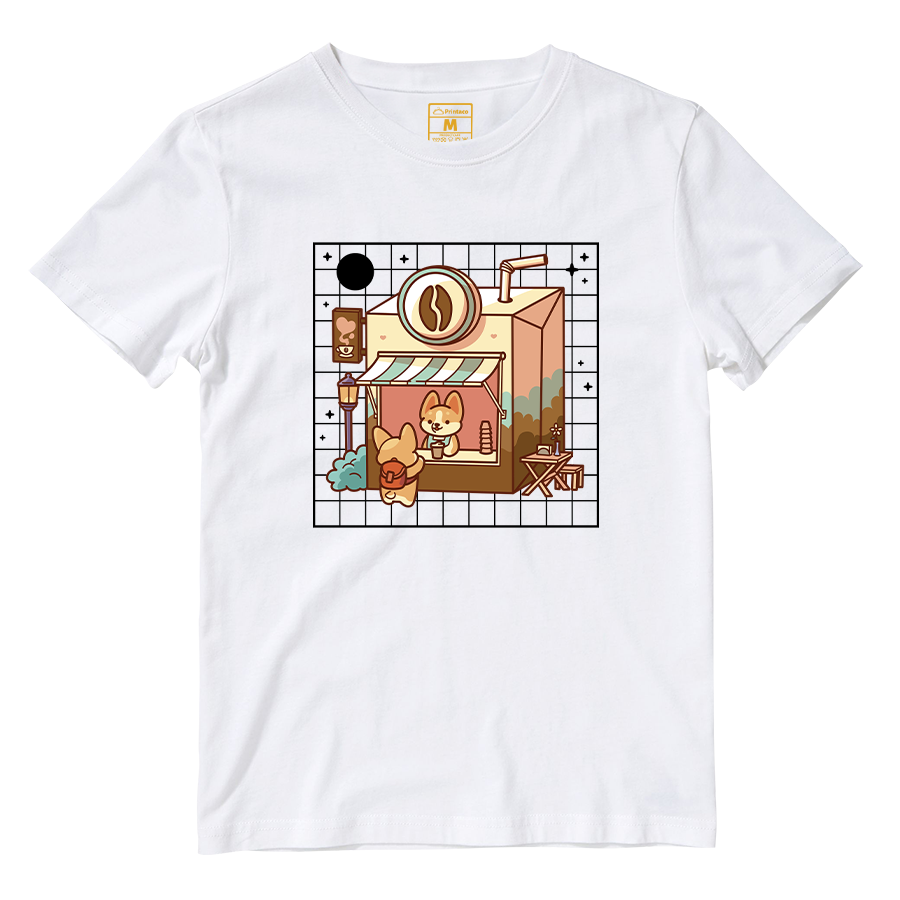 Cotton Shirt: Kawaii Coffee Shop