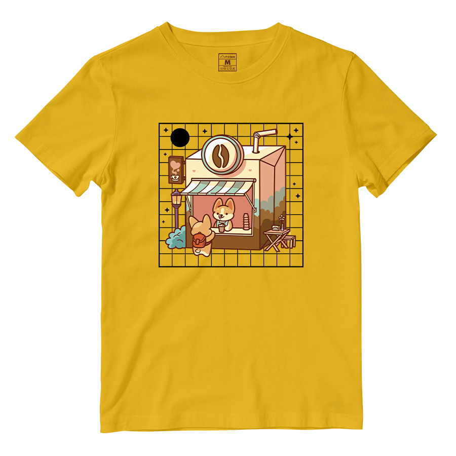 Cotton Shirt: Kawaii Coffee Shop