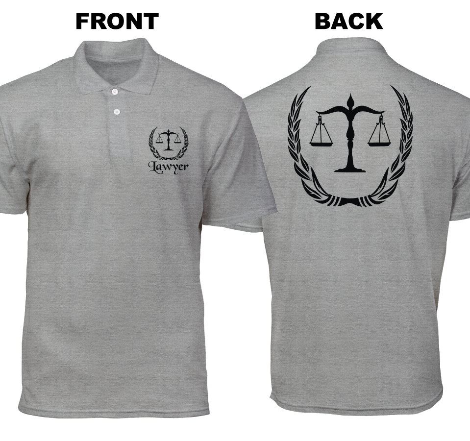 Cotton Polo Shirt: Lawyer Badge (Front and Back)