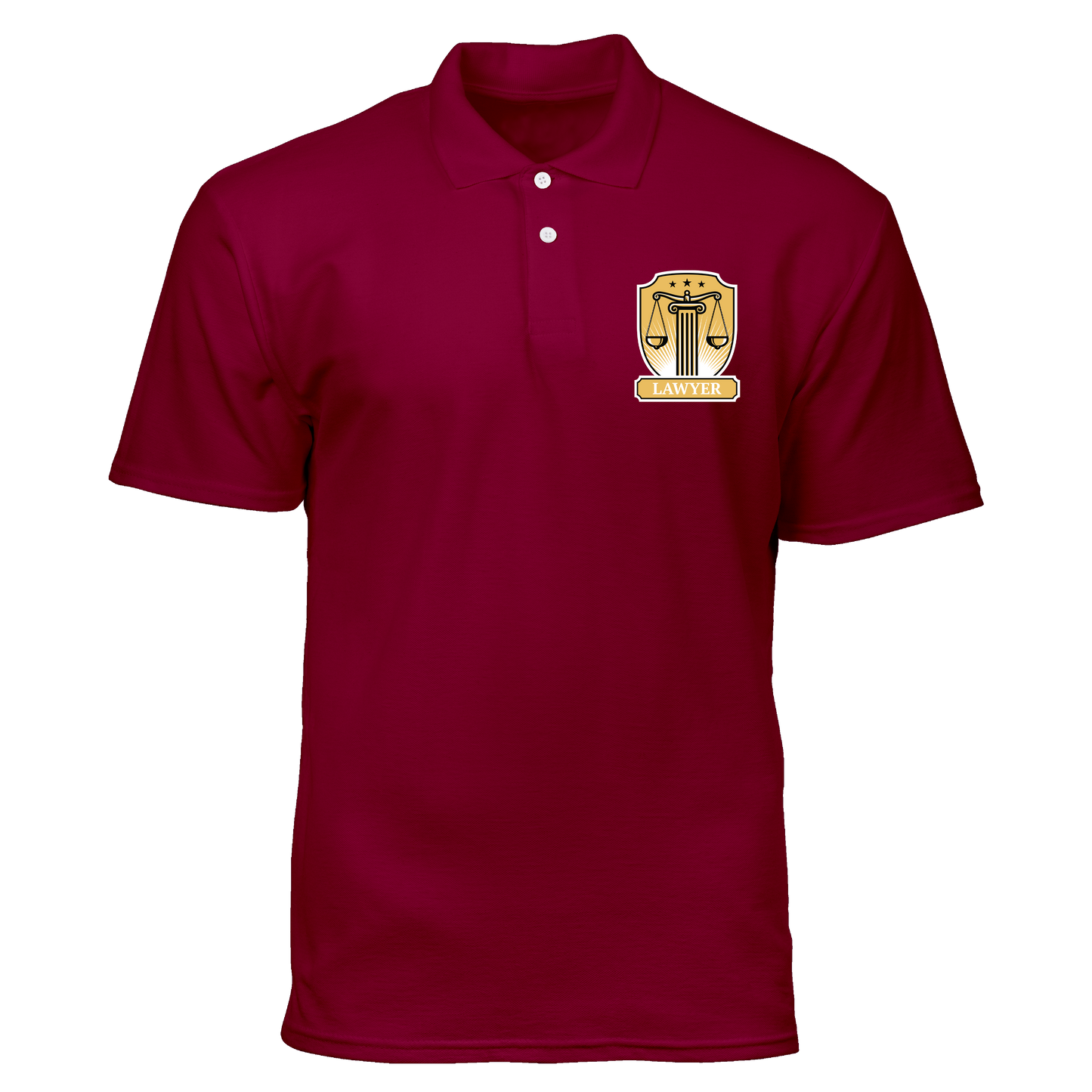 Cotton Polo Shirt: Lawyer Shield Badge Pocket