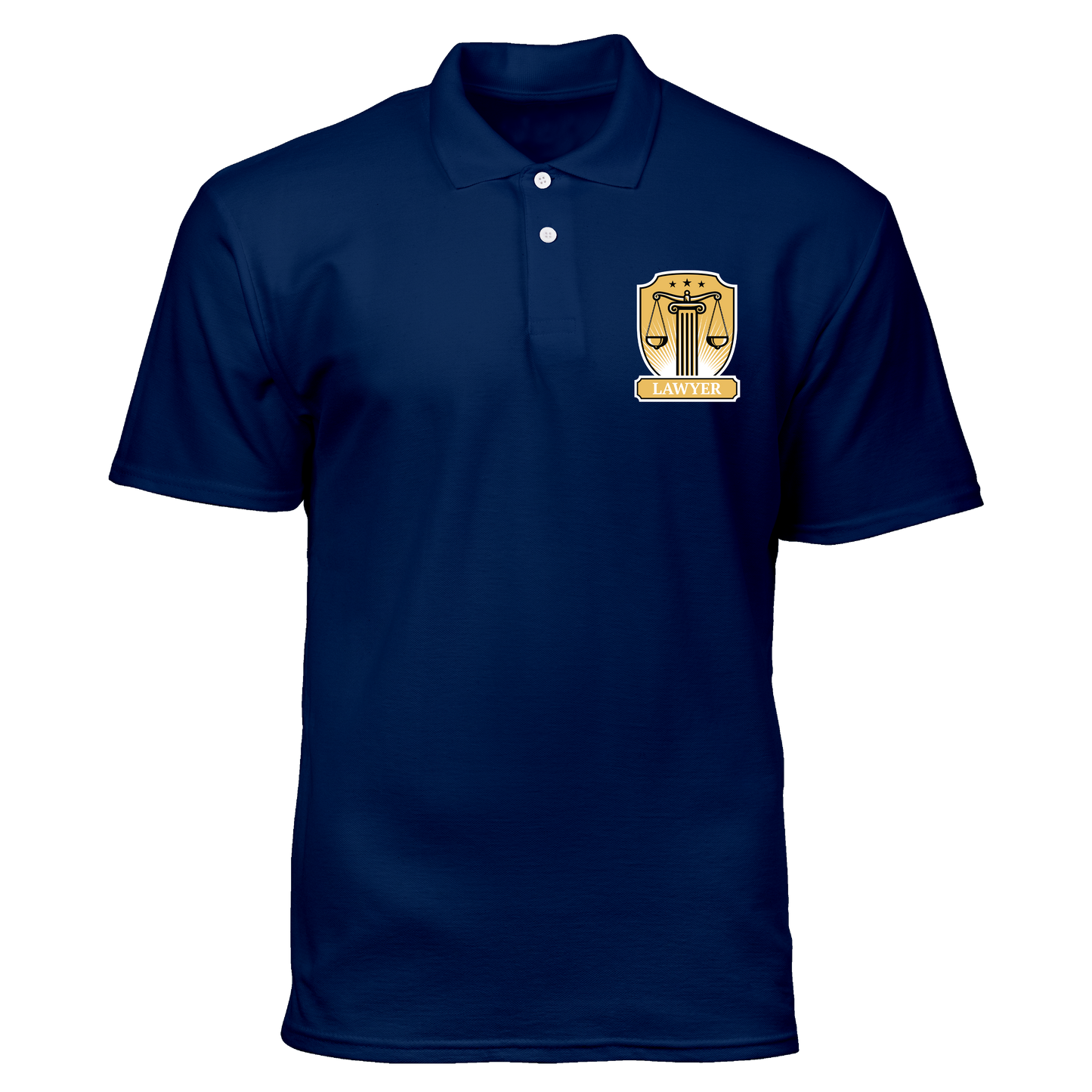 Cotton Polo Shirt: Lawyer Shield Badge Pocket