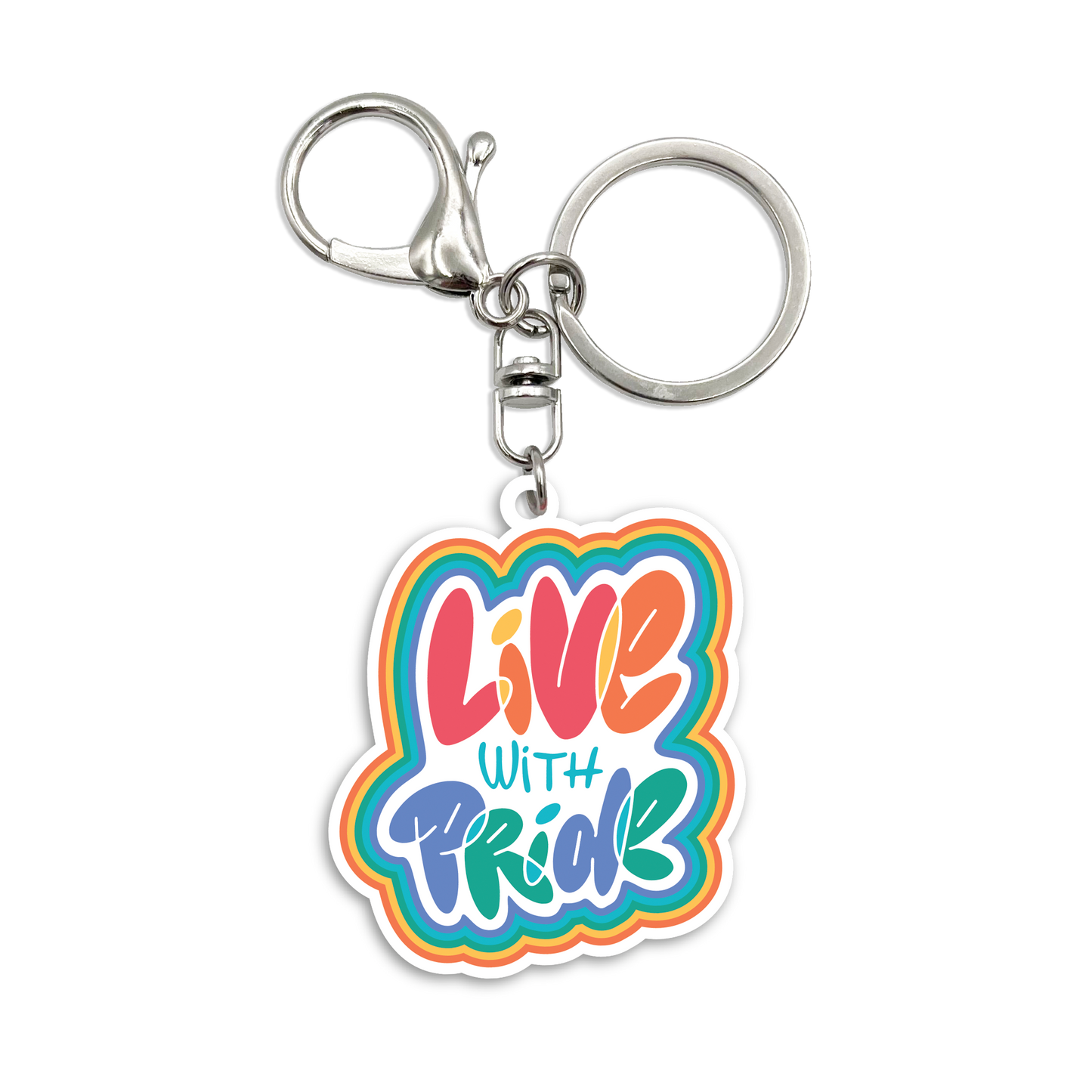 Acrylic Bag Charm: Live With Pride