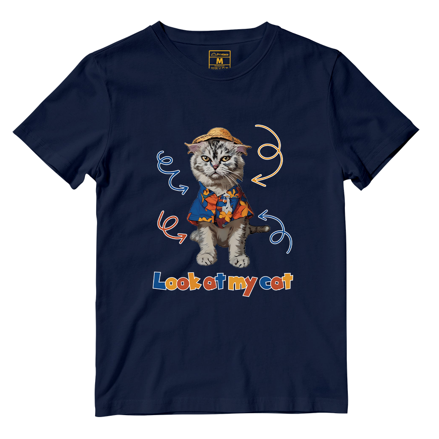Cotton Shirt: Look At My Cat Whole Body (Custom)