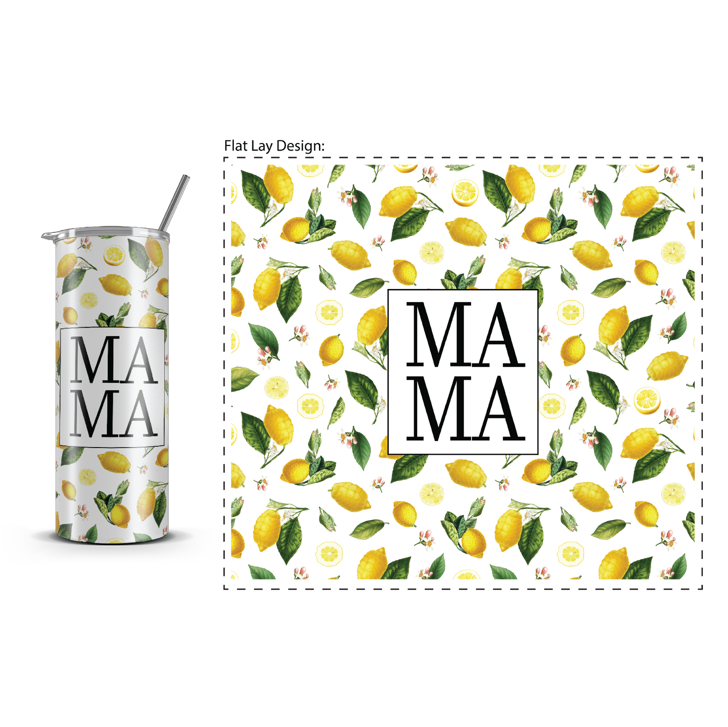 20oz. Slim Tumbler: Mama Lemon