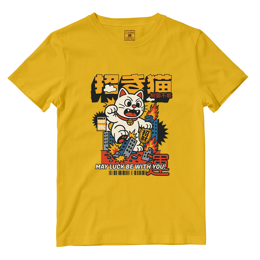 Cotton Shirt: Maneki Neko Attack