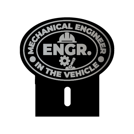 Acrylic Car Emblem: Mechanical Engineer
