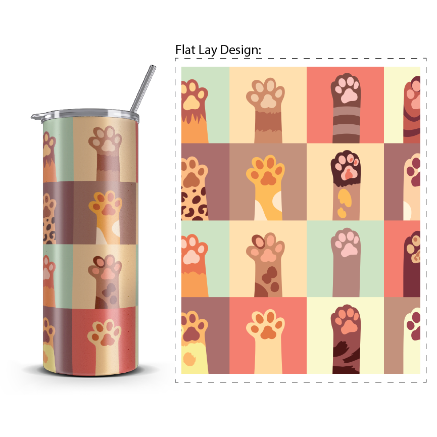 20oz. Slim Tumbler: Meow Five