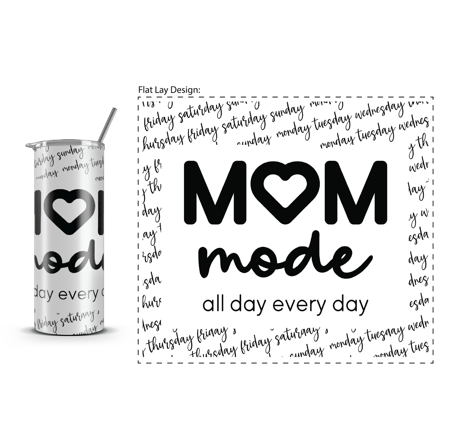 20oz. Slim Tumbler: Mom Mode
