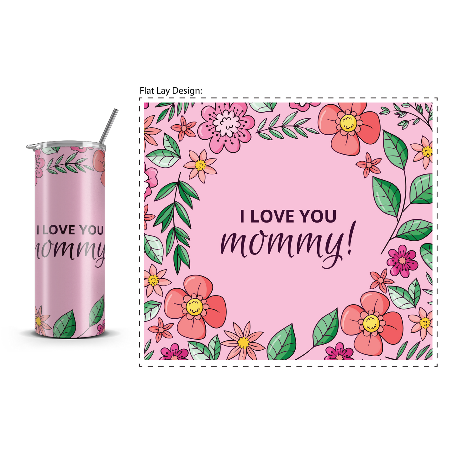 20oz. Slim Tumbler: Mommy Love
