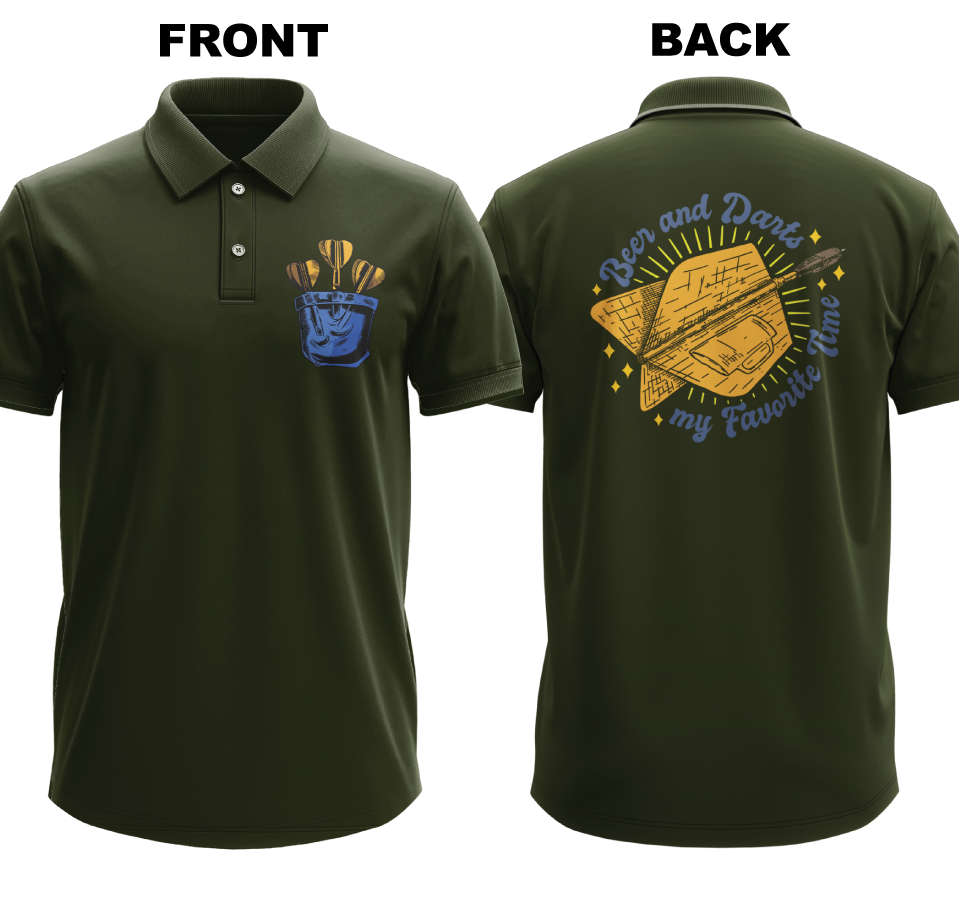 Drifit Polo Shirt: My Favorite Time (Front & Back)