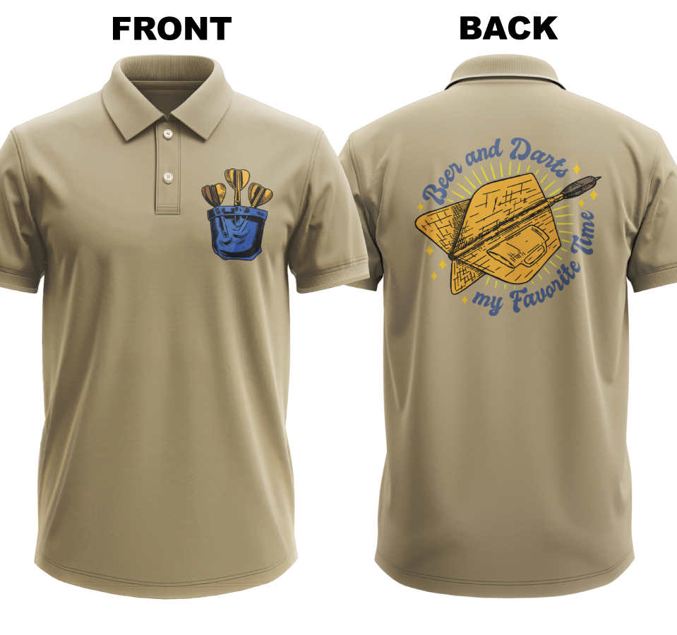 Drifit Polo Shirt: My Favorite Time (Front & Back)