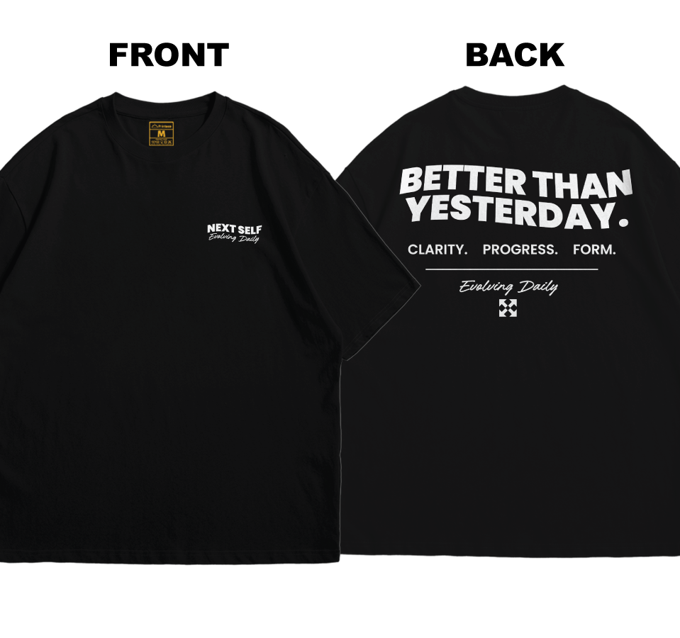 Premium Oversized Cotton Shirt: Next Self (Front and Back)