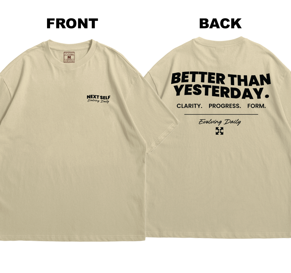 Premium Oversized Cotton Shirt: Next Self (Front and Back)
