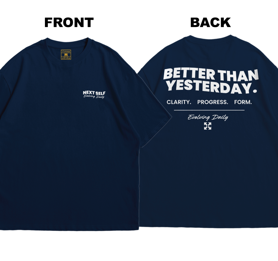 Premium Oversized Cotton Shirt: Next Self (Front and Back)