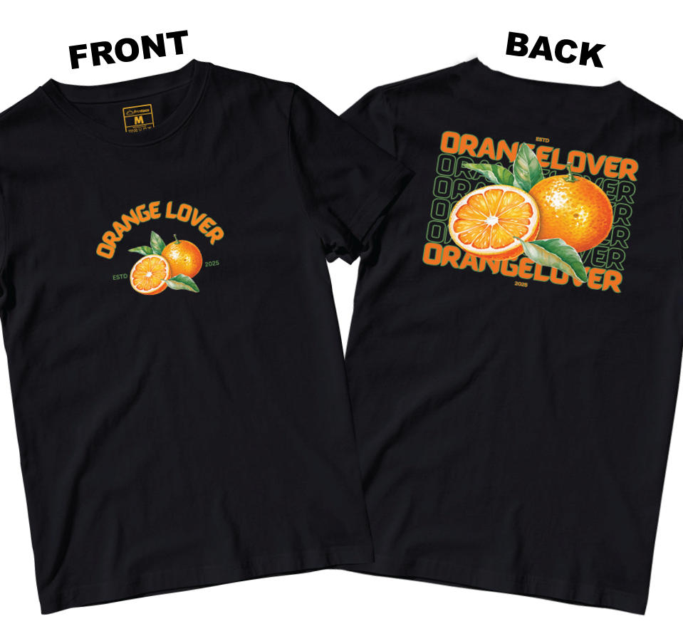 Cotton Shirt: Orange Lover (Front and Back)