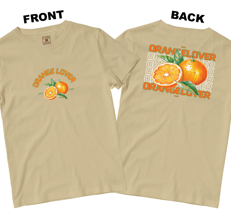 Cotton Shirt: Orange Lover (Front and Back)