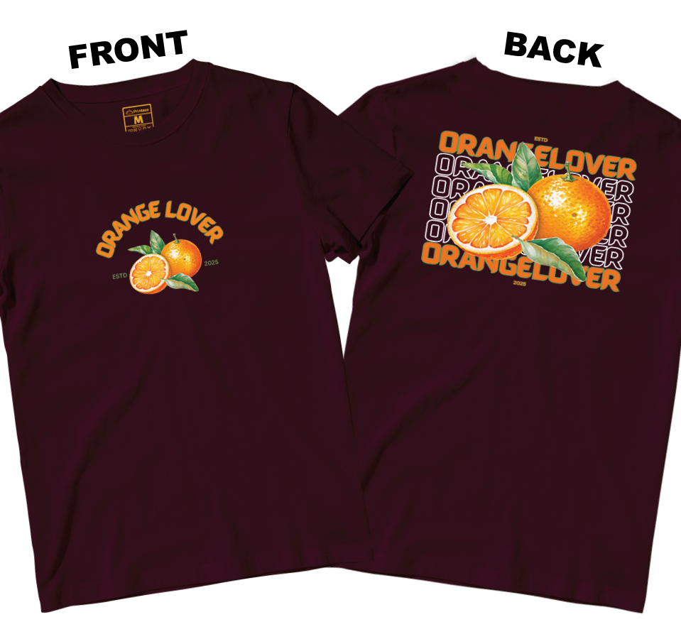 Cotton Shirt: Orange Lover (Front and Back)