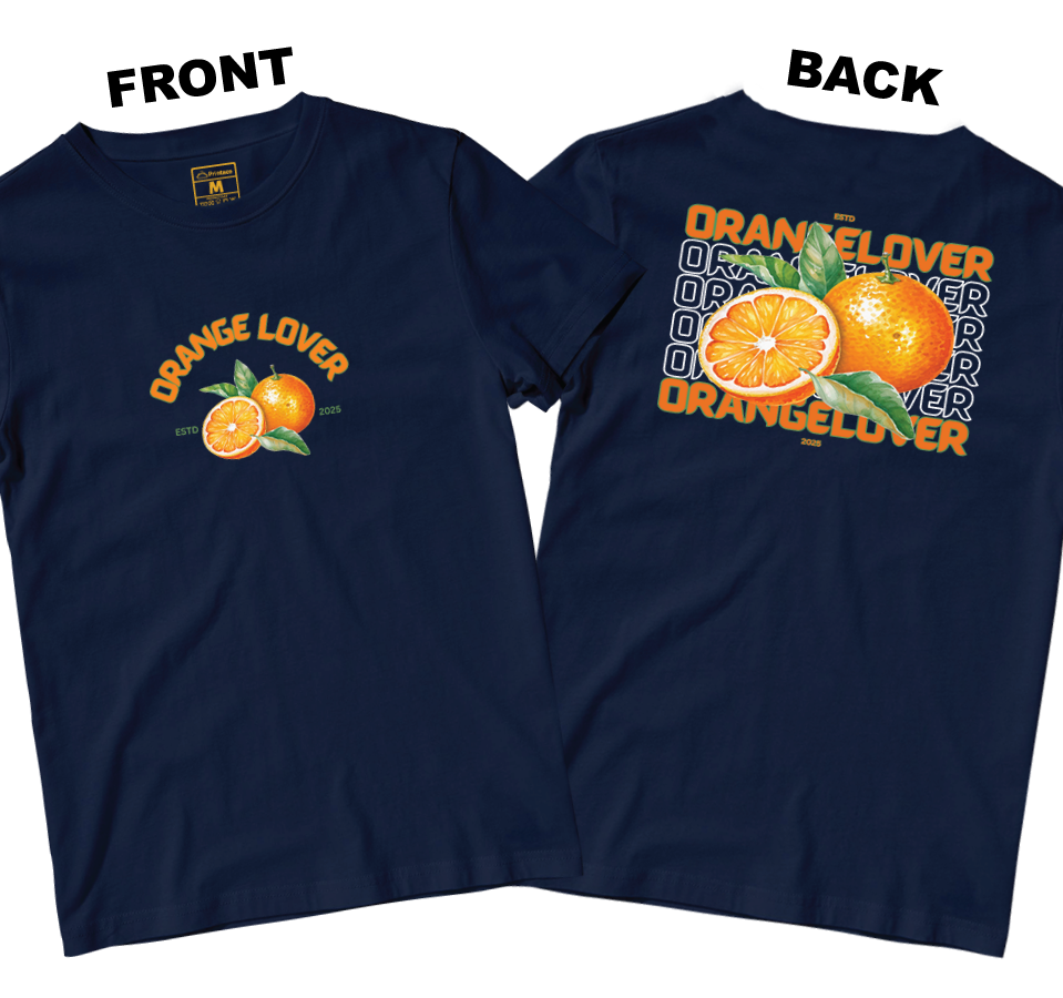 Cotton Shirt: Orange Lover (Front and Back)