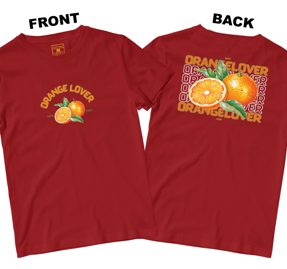 Cotton Shirt: Orange Lover (Front and Back)