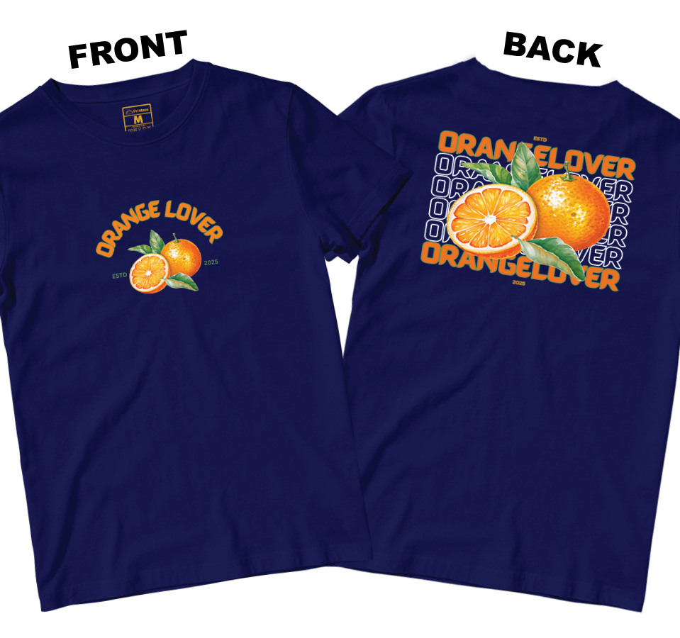 Cotton Shirt: Orange Lover (Front and Back)