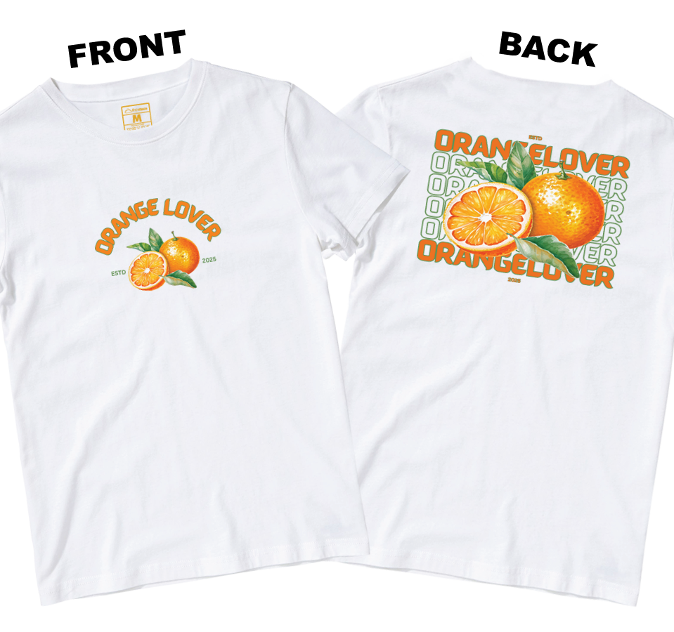 Cotton Shirt: Orange Lover (Front and Back)